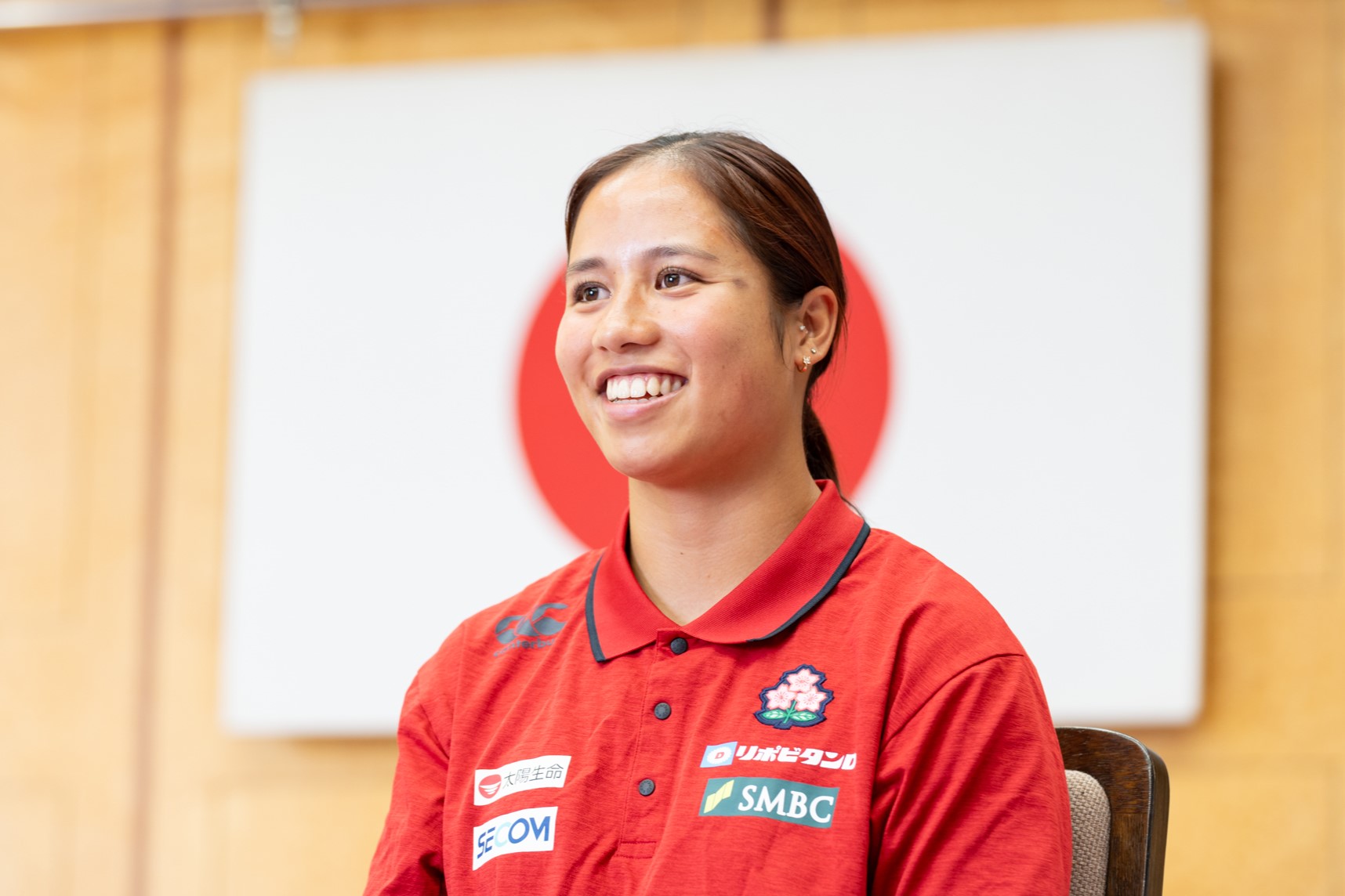 インタビューに答える香川メレ優愛ハヴィリ選手